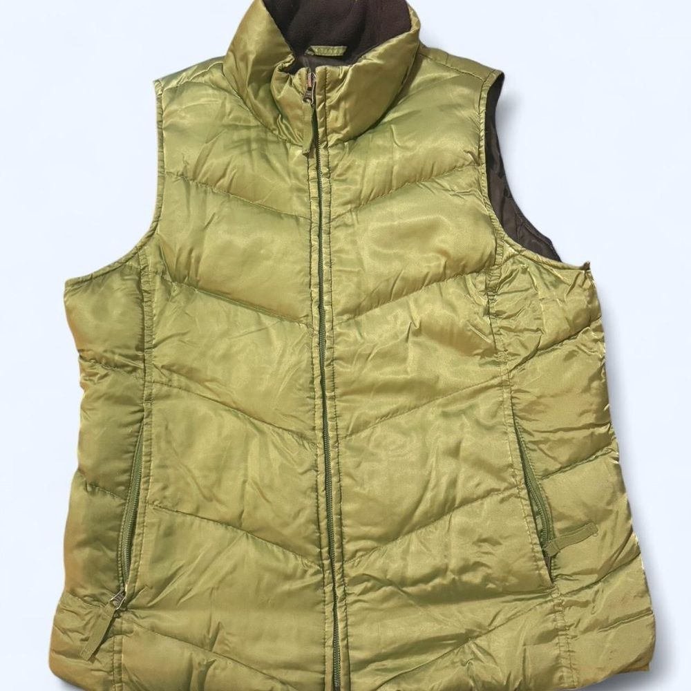 Olive Green Goose Down Puffer Vest